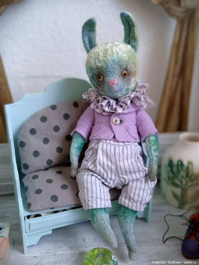 Зайчик тедди Дэвид — Авторские игрушки (фото 4)