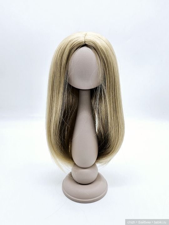 Парик для кукол прямые волосы, обхват волос 27см, цв.блонд пепельный (220) П-44