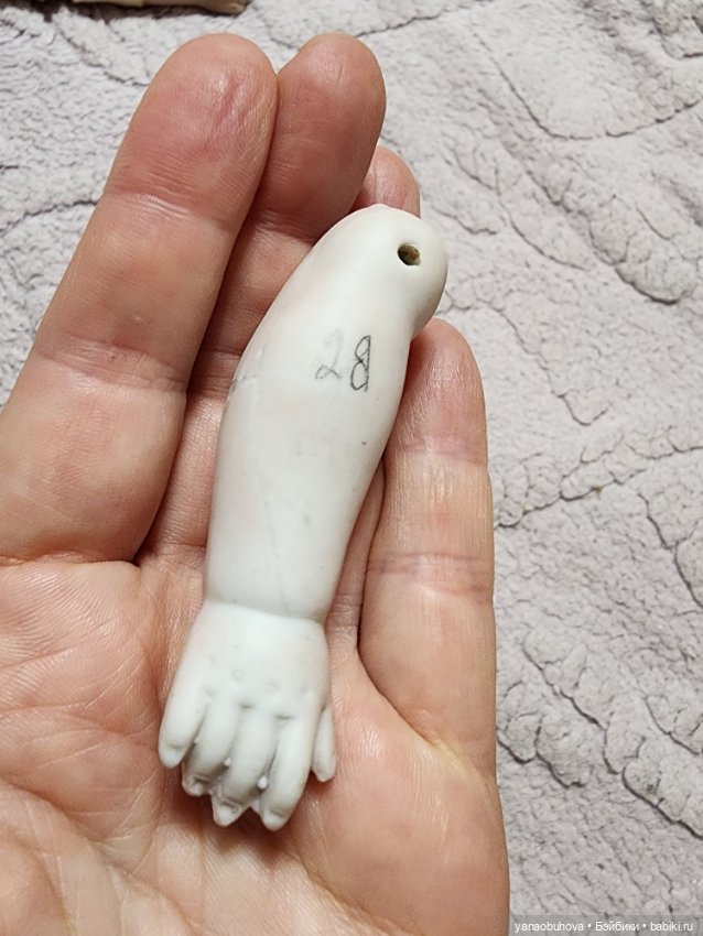 Одинарные антикварные кукольные ручки №1