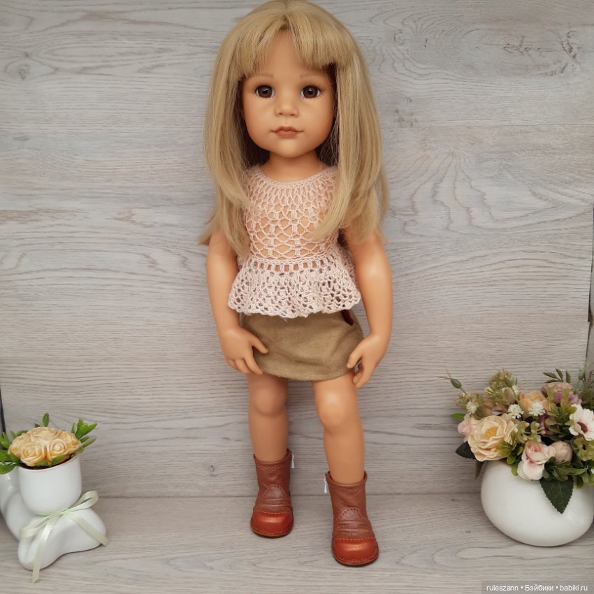 Полусапожки из натуральной кожи для Готц 48-50 см