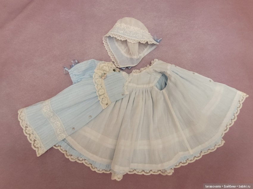 Платье и чепчик для куклы 45-47 см (фото 6)