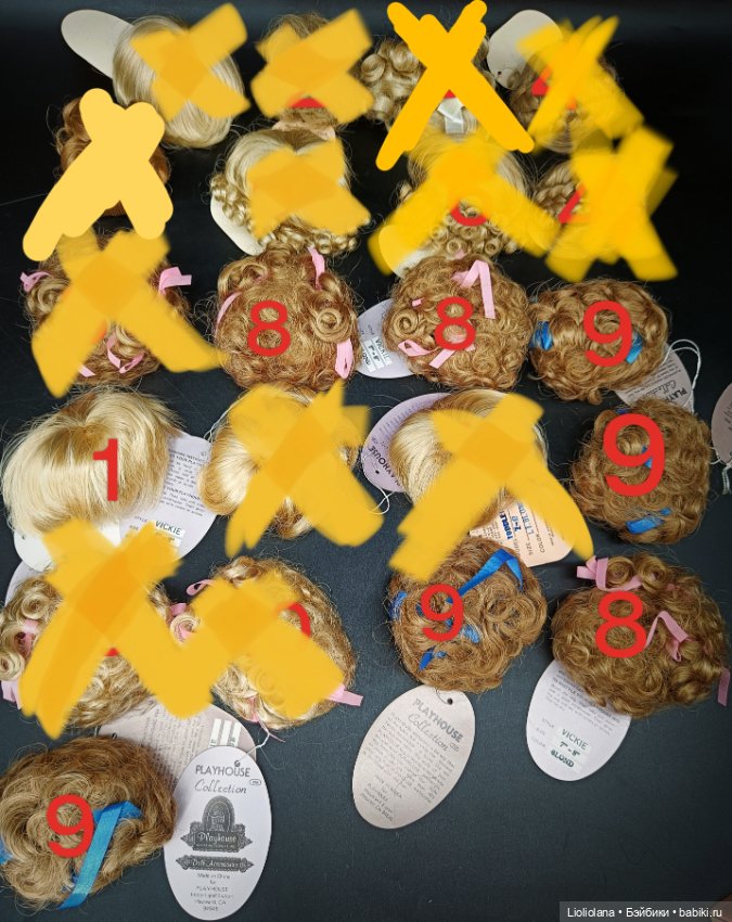 Винтажные парики для кукол Блонд Размер 7 "-8"