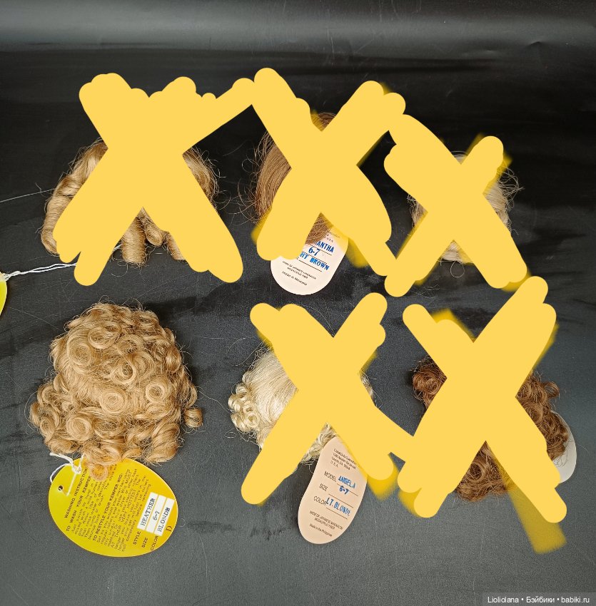 Винтажные парики для кукол Размер 6"-7"