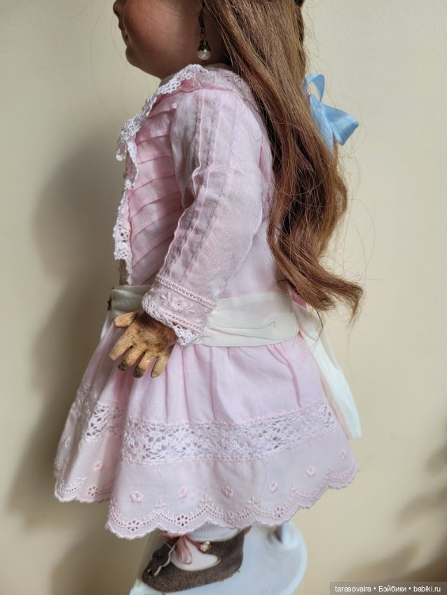 Батистовое платье для куклы 40-45 см (фото 5)