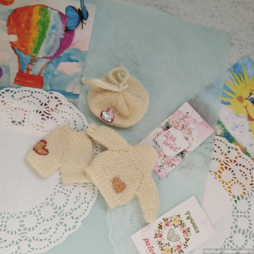 Вязаные одежки ( ОВ 11, тело 8-9см) "как есть" ✍ все что на фото (фото 3)