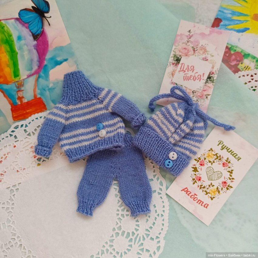 Вязаные одежки ( ОВ 11, тело 8-9см) "как есть" ✍ все что на фото (фото 4)