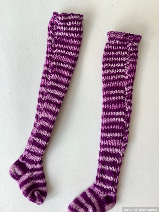 Вязаные чулки на бжд мсд — Одежда для BJD (фото 4)