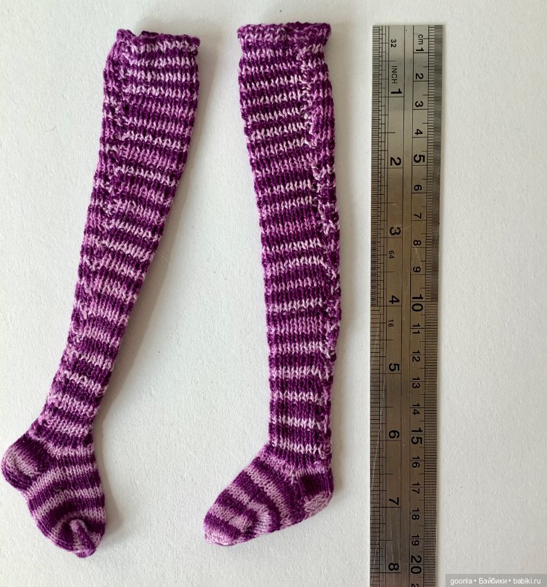 Вязаные чулки на бжд мсд — Одежда для BJD (фото 5)