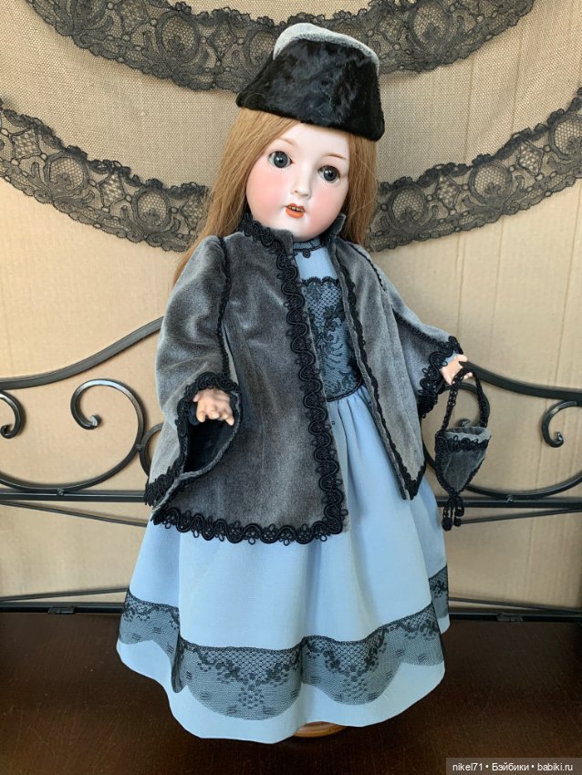 Пальто и шляпка для антикварной куклы (фото 9)