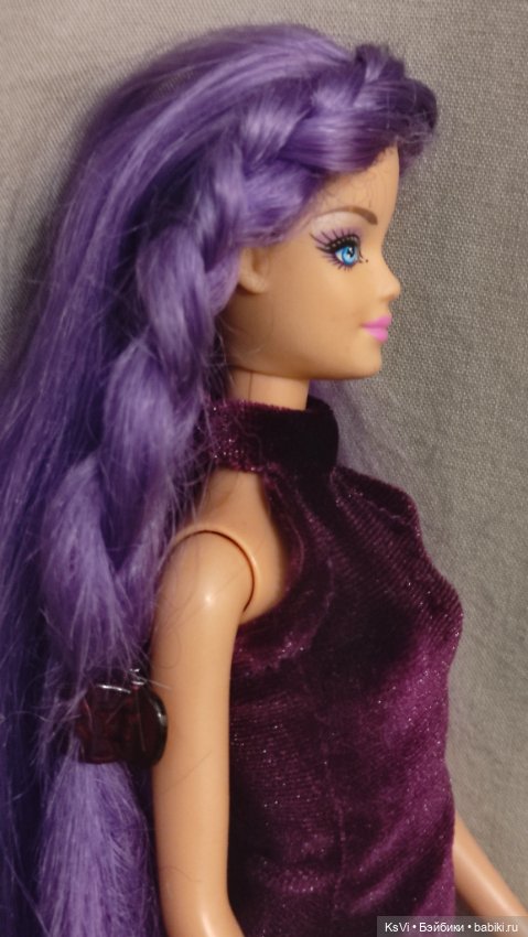 barbie hairtastic orange dress long purple hair doll Barbie Hairtastic Orange Dress Long Purple Hair Doll