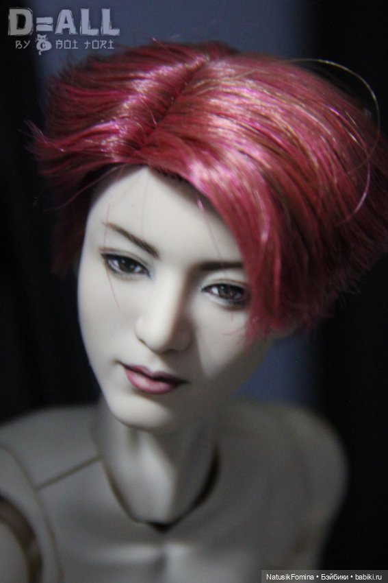 OOAK голова куклы Кен азиат с красными волосами не портретный репейнт на базе Чонгука BTS (фото 6)