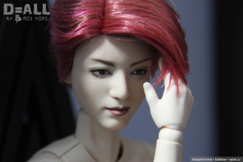 OOAK голова куклы Кен азиат с красными волосами не портретный репейнт на базе Чонгука BTS (фото 5)