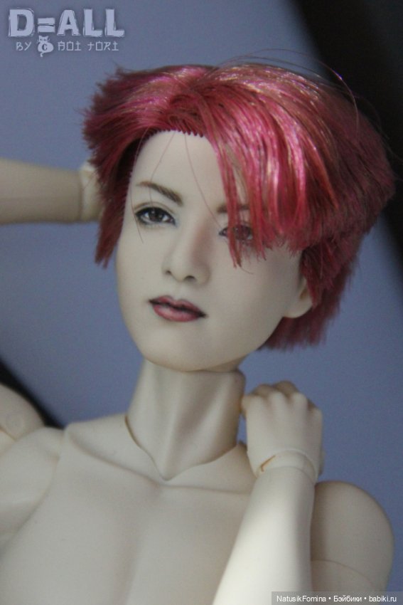 OOAK голова куклы Кен азиат с красными волосами не портретный репейнт на базе Чонгука BTS