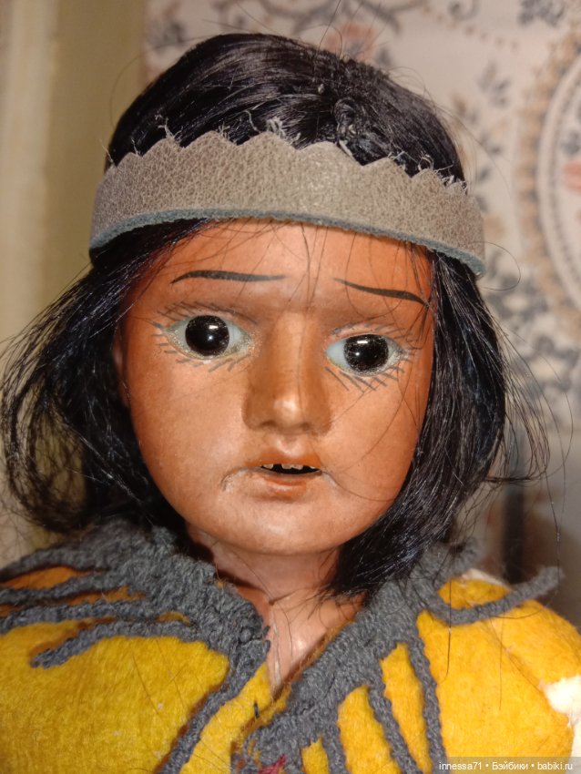 Антикварные куклы-индейцы,пара, продажа только лотом (фото 6)