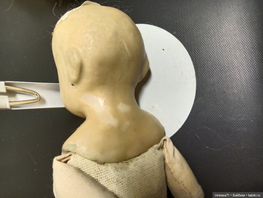 Антикварная кукла из папье маше,№2 (фото 8)