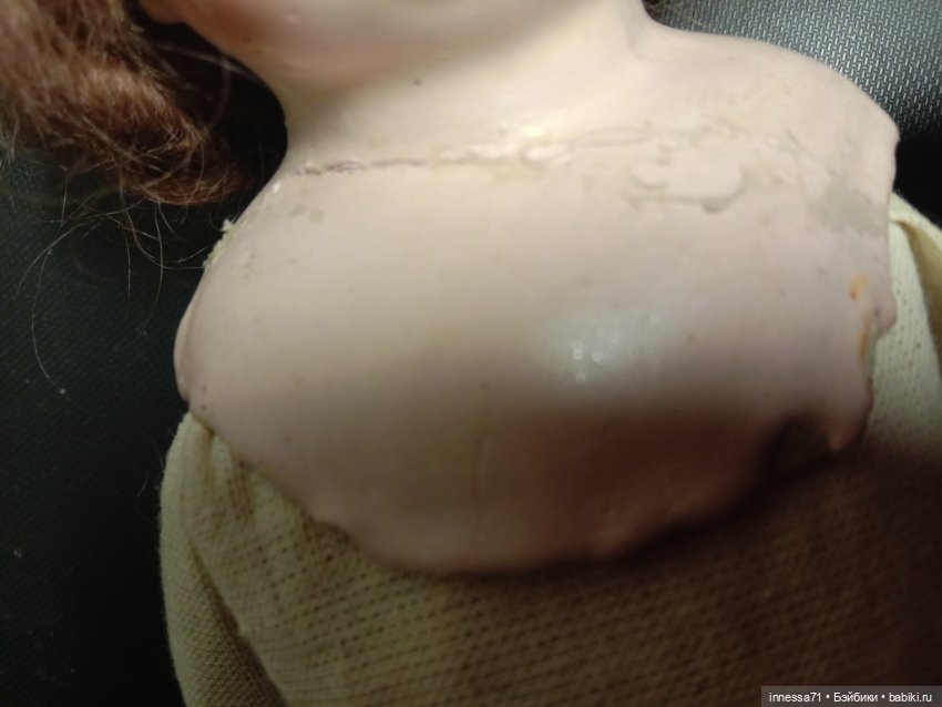 Антикварная кукла папье маше в одежде (фото 5)