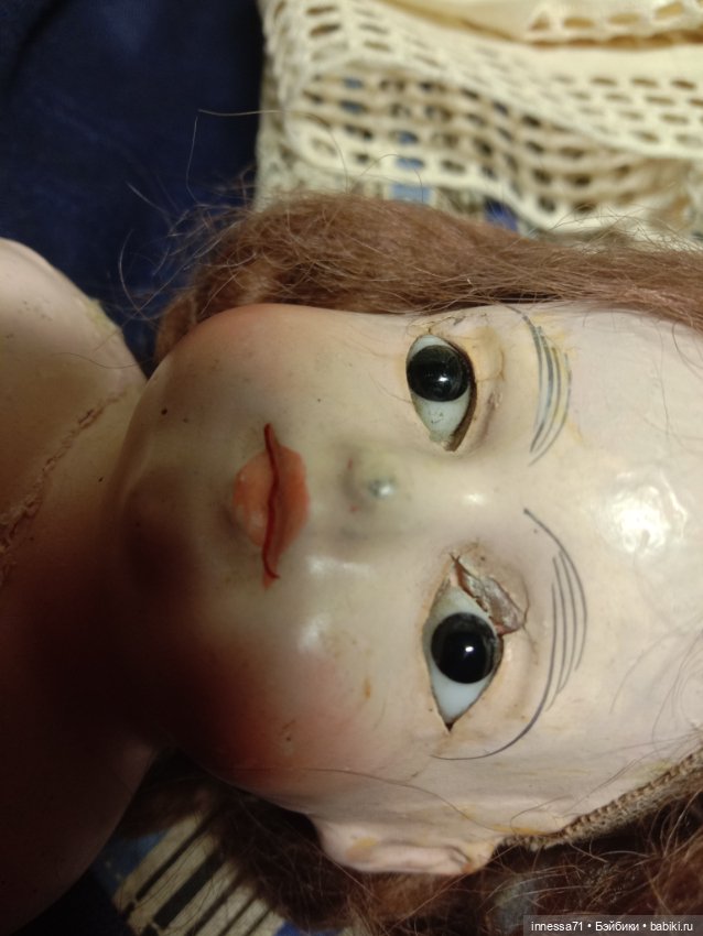 Антикварная кукла папье маше в одежде (фото 4)