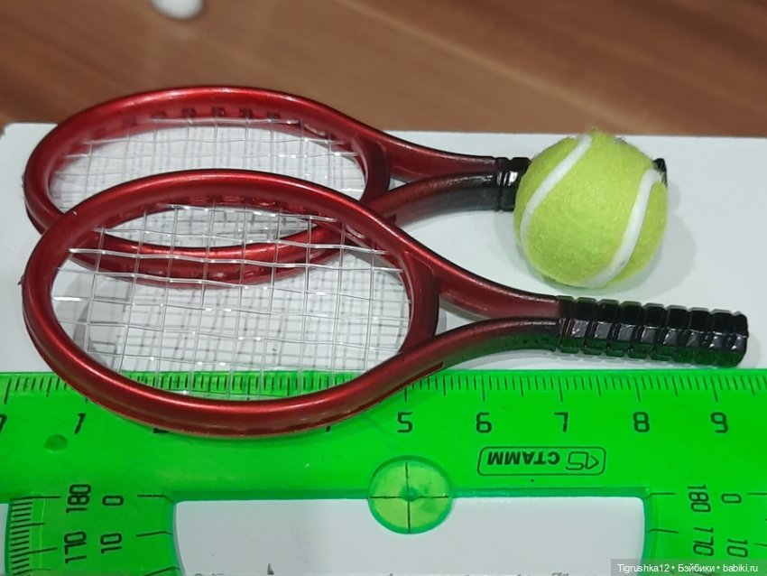 Набор для игры в теннис — Миниатюра для кукол (фото 6)