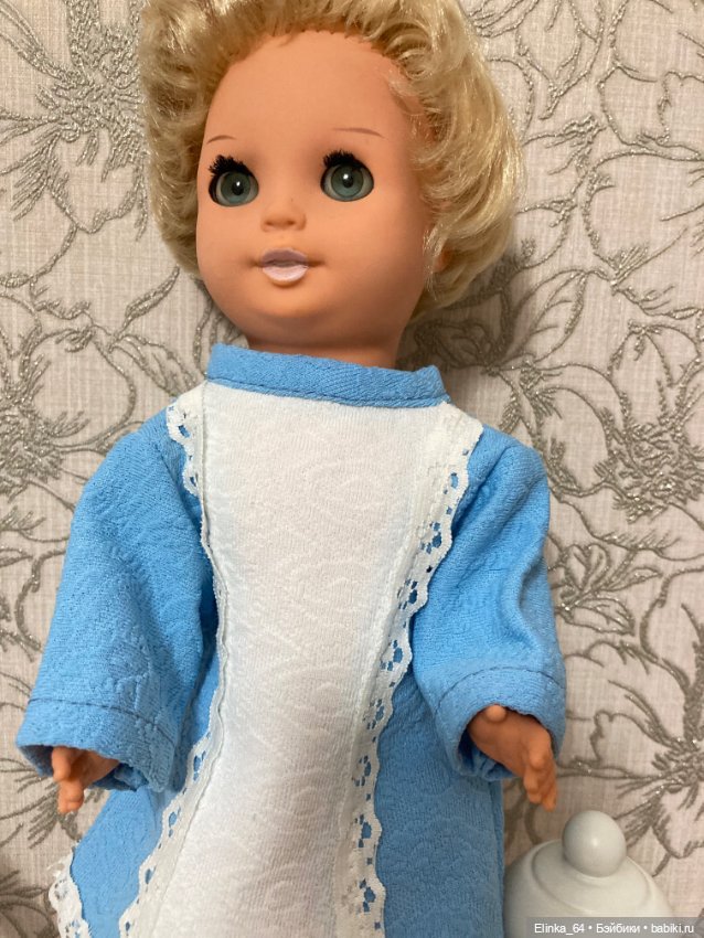 Платьице голубое последнее. Кримплен -70 е годы (фото 8)