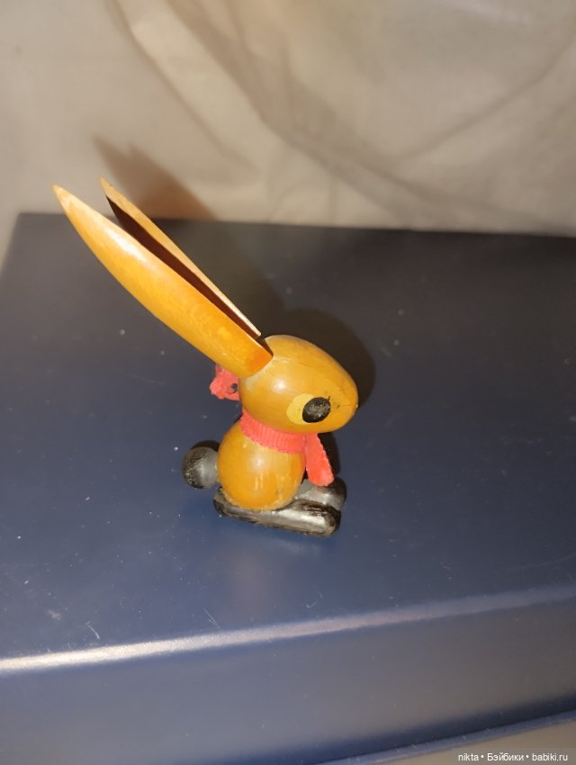 Деревянная игрушка СССР Заяц, зайчик (фото 3)