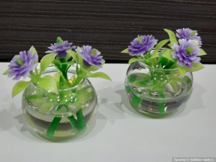 Вазочки с цветами — Миниатюра для кукол (фото 2)