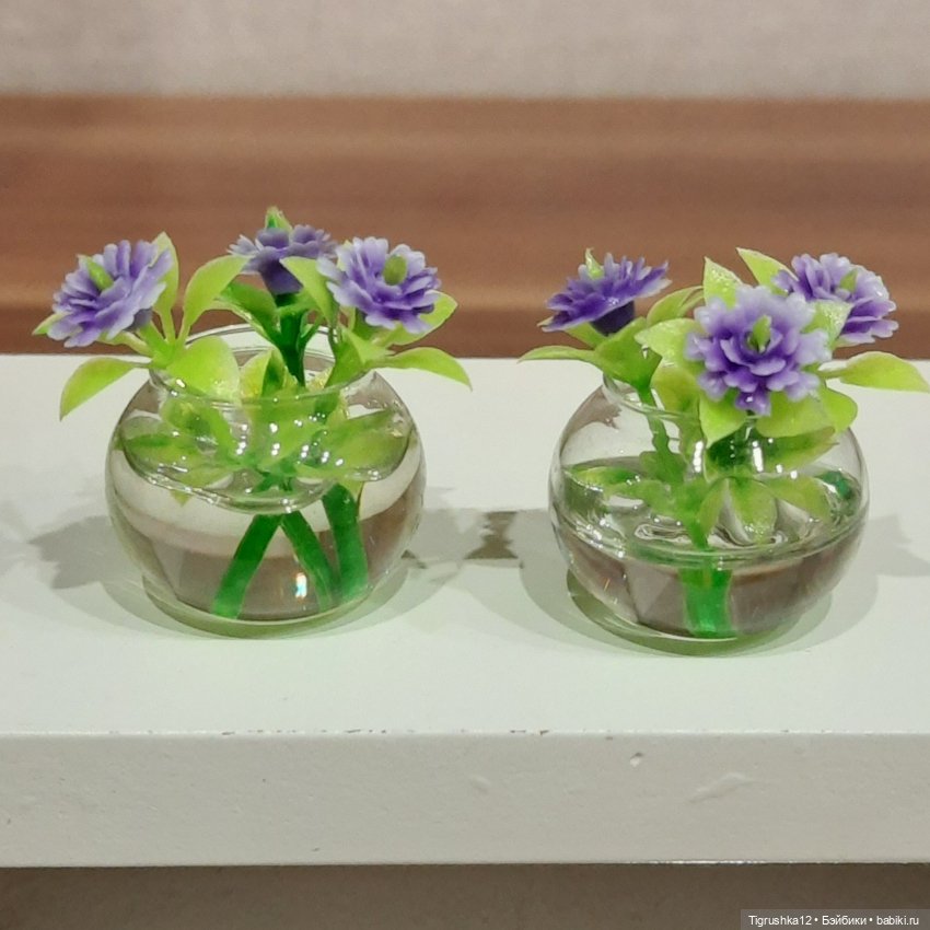 Вазочки с цветами — Миниатюра для кукол (фото 4)