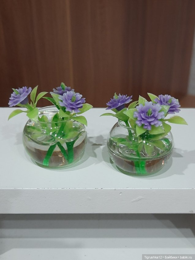 Вазочки с цветами — Миниатюра для кукол (фото 6)