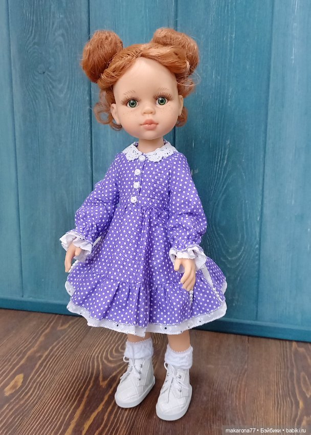 Платье "Клаудия" для кукол Паола Рейна 32 см, цвет фиолетовый (фото 3)