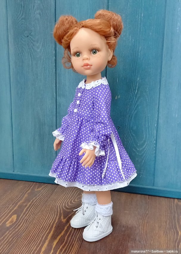 Платье "Клаудия" для кукол Паола Рейна 32 см, цвет фиолетовый (фото 2)