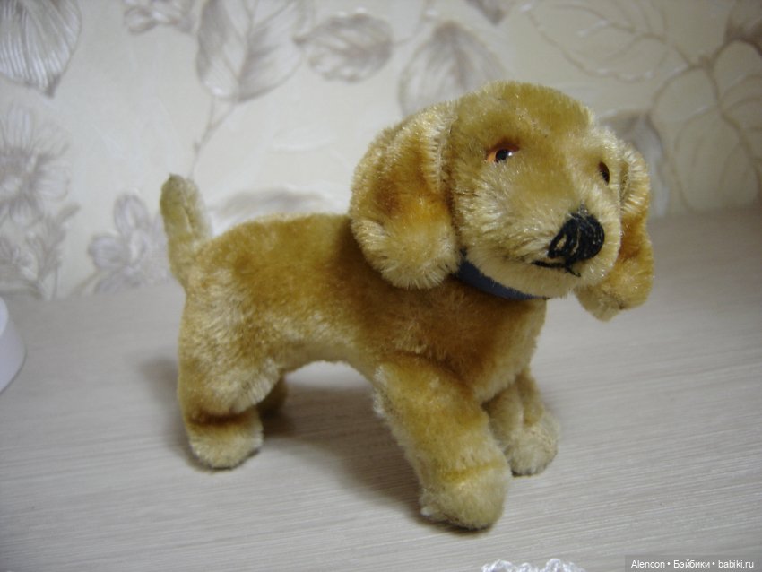 Старинная игрушка собачка такса Steiff