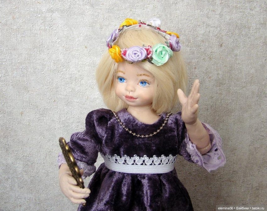 Интерьерная будуарная кукла: "Свет мой зеркальце..."