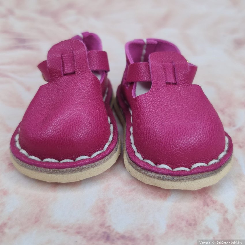 Туфли с ремешком для Paola Reina, малиновые. № 10 (фото 4)