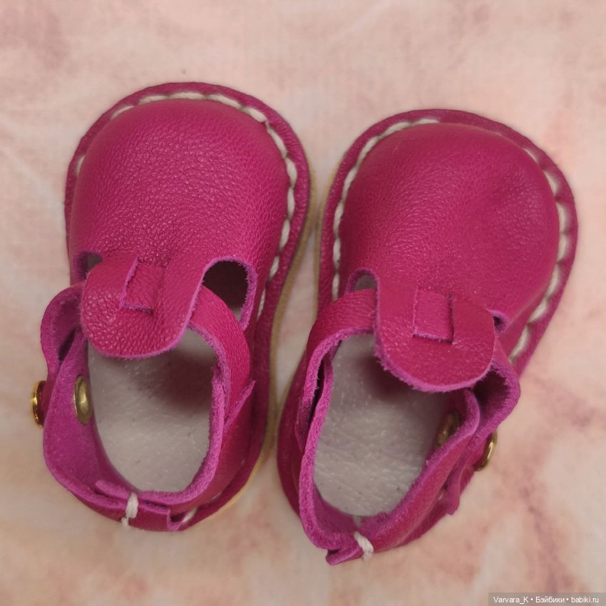 Туфли с ремешком для Paola Reina, малиновые. № 10 (фото 7)