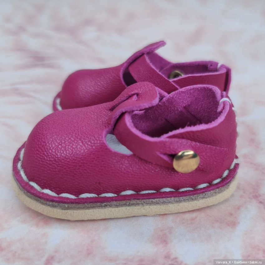 Туфли с ремешком для Paola Reina, малиновые. № 10 (фото 5)