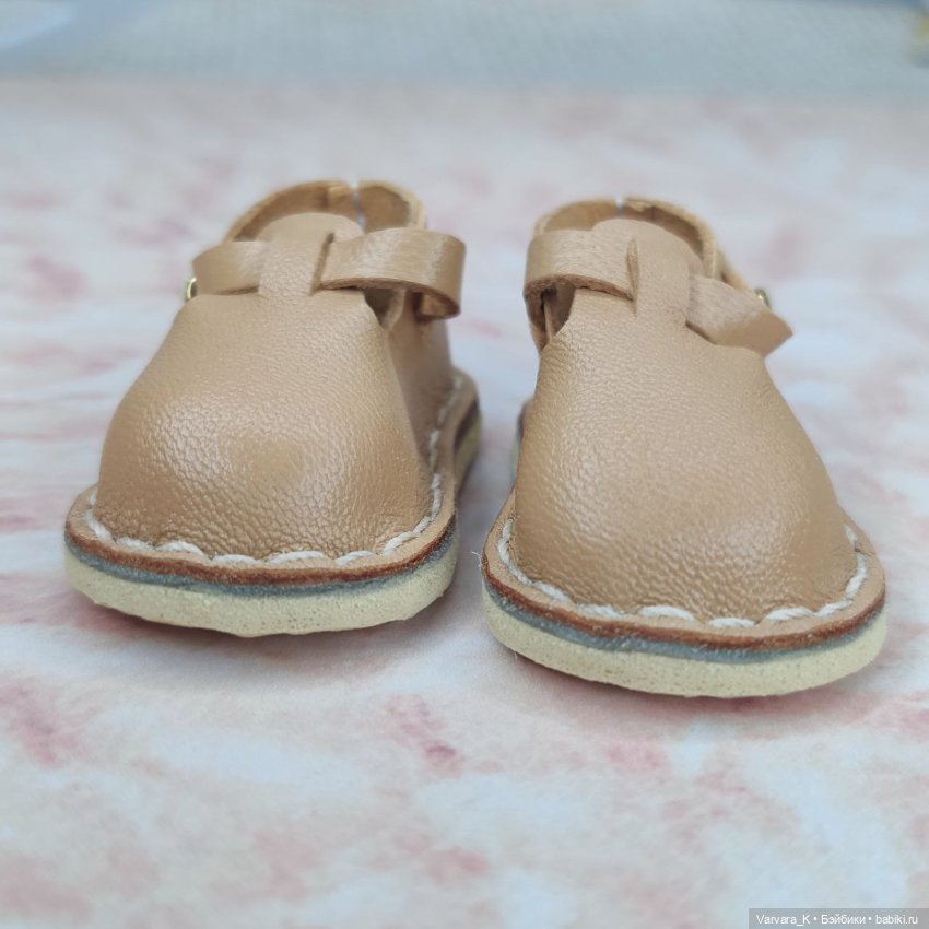 Туфли с ремешком для Paola Reina, бежевые, № 4 (фото 3)