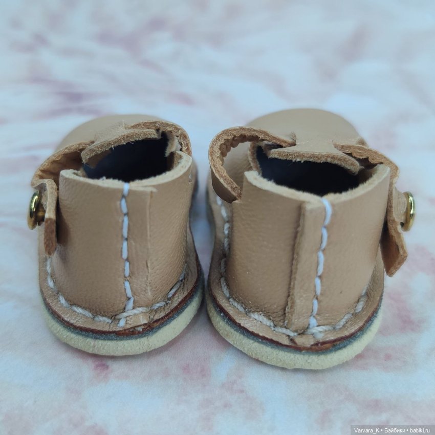 Туфли с ремешком для Paola Reina, бежевые, № 4 (фото 5)