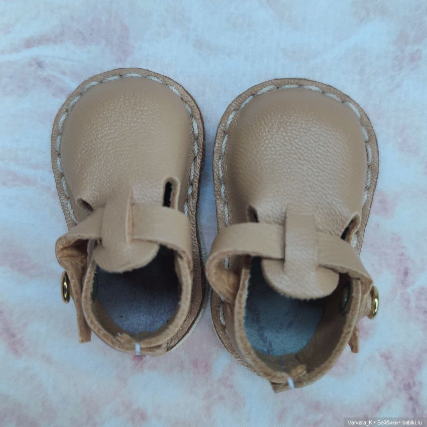 Туфли с ремешком для Paola Reina, бежевые, № 4 (фото 6)