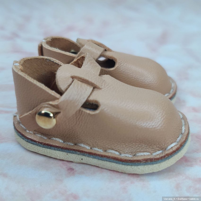 Туфли с ремешком для Paola Reina, бежевые, № 4 (фото 4)