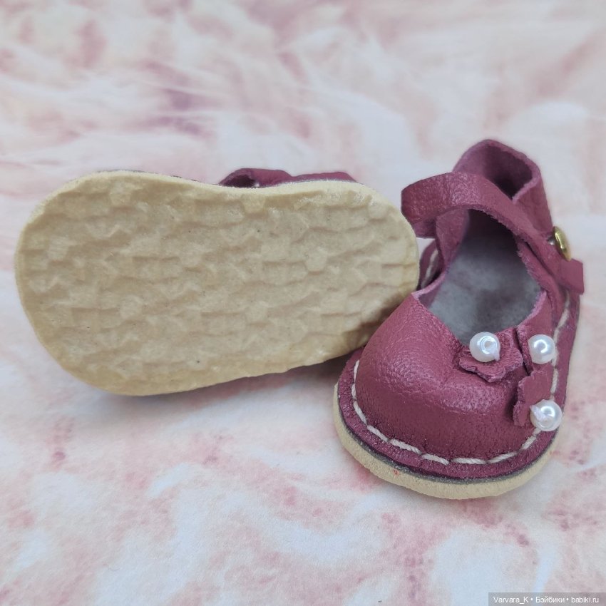 Туфли с ремешком для Paola Reina, бордовые, №6 (фото 2)