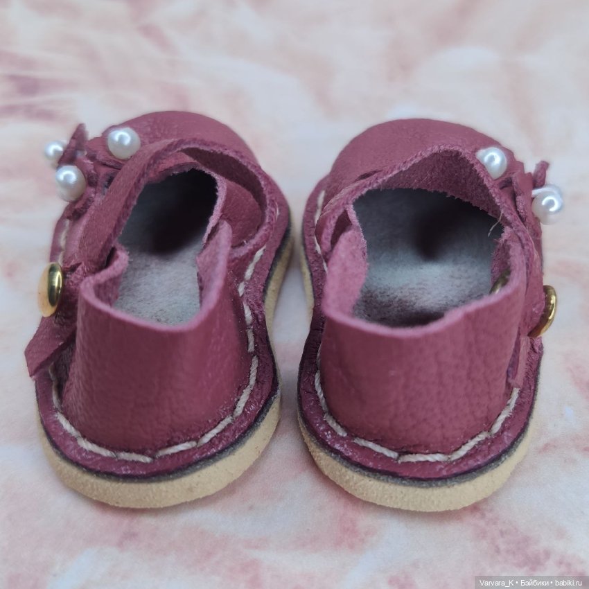 Туфли с ремешком для Paola Reina, бордовые, №6 (фото 3)