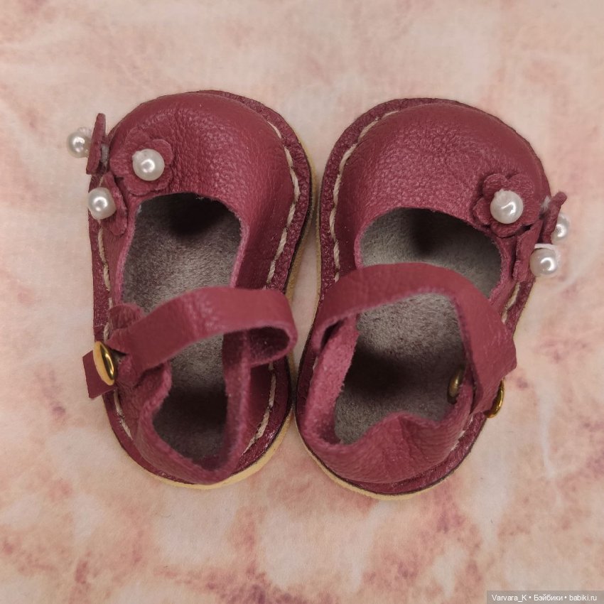 Туфли с ремешком для Paola Reina, бордовые, №6 (фото 5)