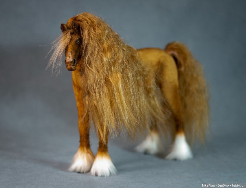 Лошадь рыжая формат 1/6 для Барби игрушка в смешанной технике (фото 3)