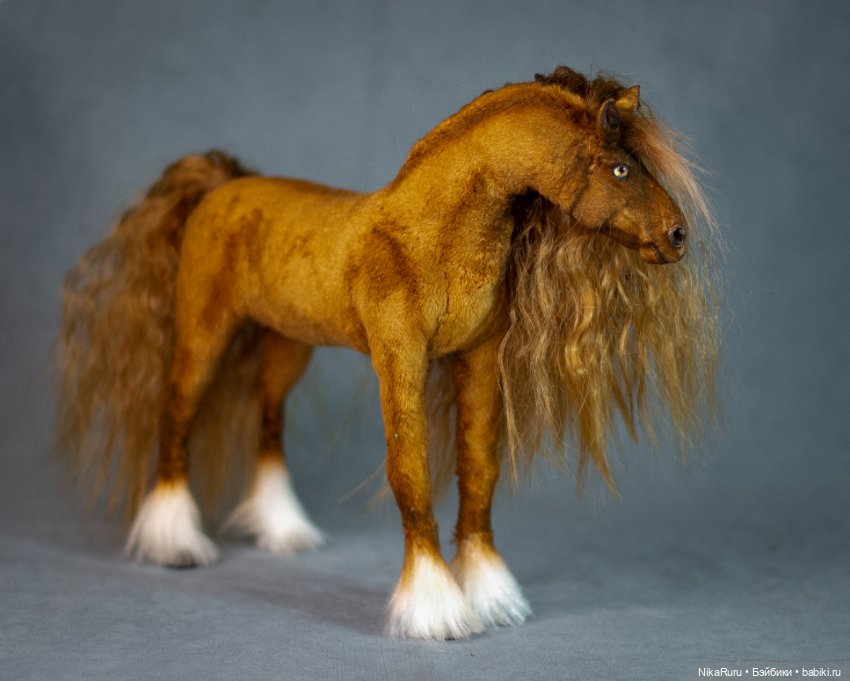 Лошадь рыжая формат 1/6 для Барби игрушка в смешанной технике (фото 4)