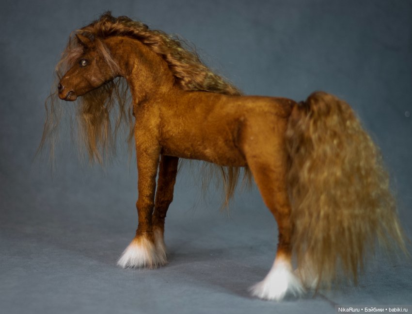 Лошадь рыжая формат 1/6 для Барби игрушка в смешанной технике (фото 2)