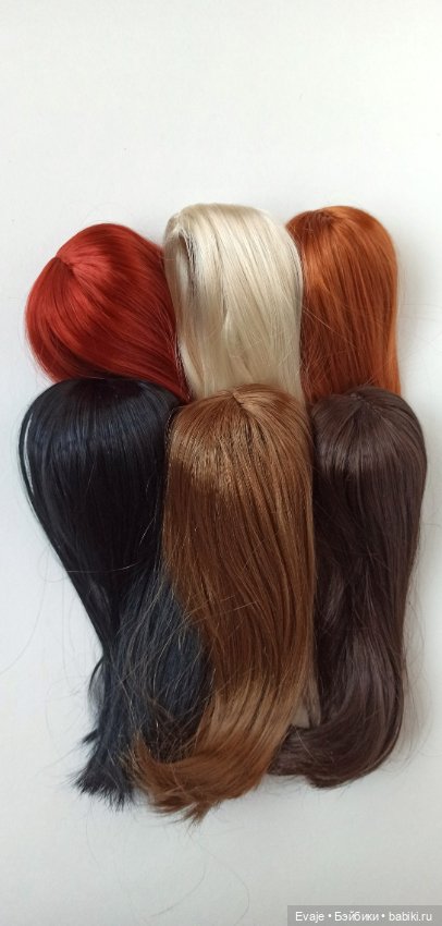 Парики 6-7" - Прямой с пробором, без челки - 6 цветов