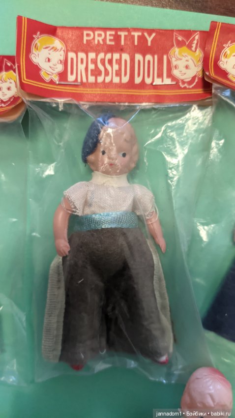 Маленькие винтажные японские куколки, новые, высотой 9,5 см (фото 4)