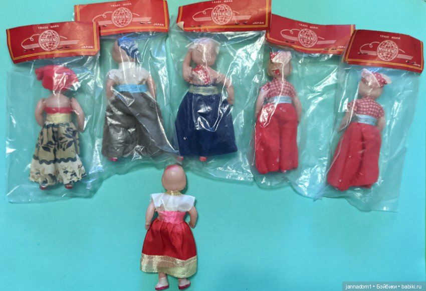 Маленькие винтажные японские куколки, новые, высотой 9,5 см (фото 2)