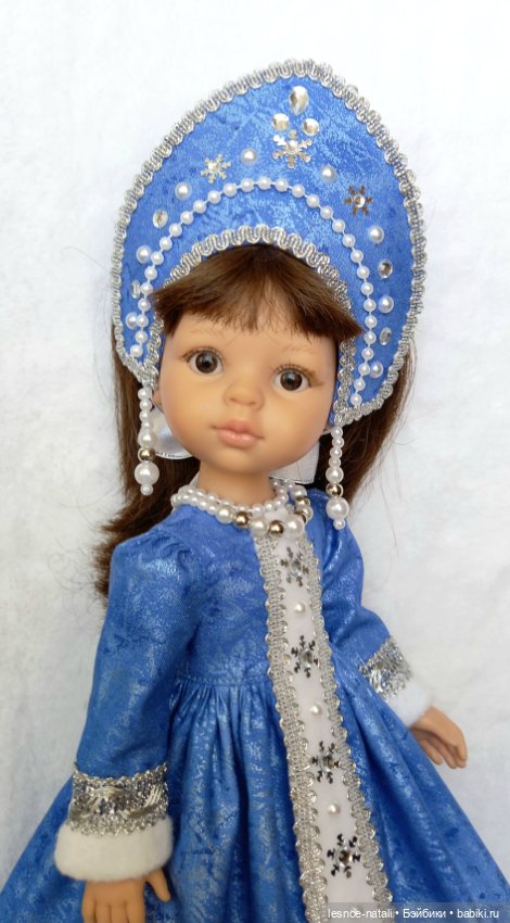 Костюм Снегурочки синий для куклы (фото 3)