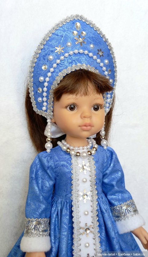 Костюм Снегурочки синий для куклы (фото 4)