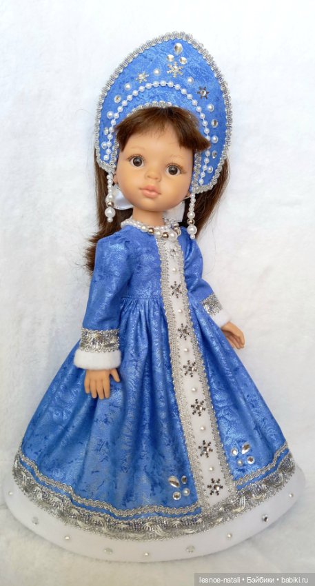 Костюм Снегурочки синий для куклы (фото 2)
